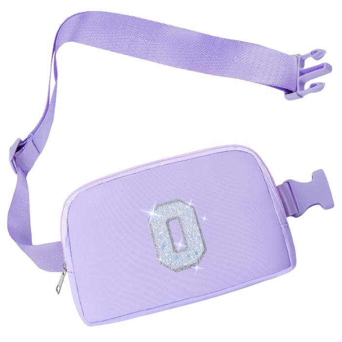COSHAYSOO Purple Belt Bag Crossbody Initial Fanny Waist Pack Preppy Cute Trendy Gifts for 5 6 7 8 9 10 11 12 13 14 Year Old Girls Preteen Tween Teen Birthday Christmas Valentines Easter Letter O
