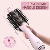 4 in 1 Hair Dryer Brush with Anti-Frizz Ceramic Titanium Barrel and Negative Ion - Volumizer, Straightener and Styler in One