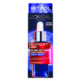 L'OREAL PARIS Pure Retinol Serum, Revitalift Laser Deep Anti-Wrinkle Retinol Night Serum For Face [Revitalift Laser Retinol Serum 30ml + x3 Hydra Genius Moisturiser Sachets 3ml]