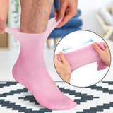 Noverlife 2 Pairs Moisturizing Silicone Socks, Reuseable Men's Pedicure Socks for Dry Cracked Rough Feet Skin, High Elastic & Anti Slip Moisturizer Spa Socks, Dry Heels Gel Socks - Pink & Tan