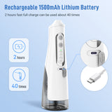 Cordless Water Flosser Teeth Cleaner Dental Oral Irrigator Picks Portable and Rechargeable 310ml Water Tank IPX7 Water Proof for Home and Travel Infiwarden (White)