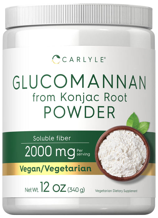 Carlyle Glucomannan Powder 12 oz | Konjac Powder Supplement | Vegan & Vegetarian | Non-GMO, Gluten Free