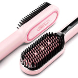 TYMO Ionic Hair Straightener Brush with 16 Temps, 30s Heat-up, Dual Voltage - For Thick, Thin, Curly Hair