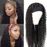 XSY Headband Wig Human Hair None Lace Front Wigs Glueless Human Hair Wigs 24 Inch Virgin Brazilian Deep Wave Machine Made Wigs Human Hair Wigs for Black Women