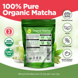 UVERNAL Organic Matcha Green Tea Powder - 100% Pure Matcha for Smoothies Latte and Baking Easy to Mix - 4oz