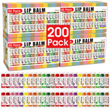 AZEN 200 Pack Lip Balm, Natural Lip Balm Bulk, Lip Care Product, Moisturizing Lip Balm for dry cracked lips - 12 Flavors