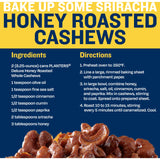 PLANTERS Deluxe Honey Roasted Whole Cashews, Party Snack, Plant-Based Protein, After School Snack, Sweet and Salty Snack Nuts, Quick Snack for Adults, Flavored Cashews, Kosher, 8.25oz Canister