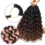 7 Packs GoGo Curl Crochet Hair 10 Inch Short Curly Crochet Hair for Women Beach Curl Water Wave Deep Twist Crochet Braids Synthetic Braiding Hair Extensions(10 Inch,T1B/4/30)