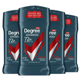 Degree Men Advanced Antiperspirant Deodorant 72H Sweat and Odor Protection Nonstop Claim: Deodorant For Men With MotionSense Technology 2.7 oz 4 Count