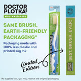 MOUTHWATCHERS Dr Plotkas Extra Soft Bristle Flossing Toothbrush Manual Soft Toothbrush for Adults | Ultra Clean Nano Toothbrush | Good for Sensitive Teeth and Gums | Blue, 4 Count