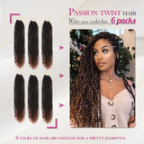 Dansama Passion Twist Hair Water Wave Braiding Hair for Butterfly Style Crochet Braids Bohemian Hair Extensions (18inch, T1B/30, Economy Pack)