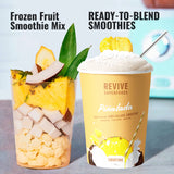 REVIVE SUPERFOODS Plant Based Frozen Fruit Smoothie Kit - 6 Pack Pineapple & Coconut Smoothie with Pineapple, Coconut, Cauliflower, Psyllium Husk | Post Workout Meal Replacement