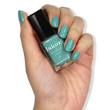 LONDONTOWN Aquamarine Blue Glossy Nail Polish, Tropic lakur, Vegan Chip-Resistant Long-Lasting Nail Lacquer, 40 fl oz