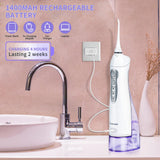 TOVENDOR Electric Water Flosser, Cordless Dental Oral Irrigator - 3 Modes, 5 Tips for Family Hygiene (300ML, Waterproof Waterflosser)