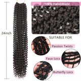 Passion Twist Hair Dark Brown 24 Inch 8 Packs Water Wave Crochet Hair For Women Passion Twists Braiding Hair Long Bohemian Crochet Braids Synthetic Hair Extension (24 Inch, 4#)