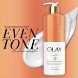 Olay Tone Evening and Hydrating Body Lotion, Deep Moisture, 17oz (Pack of 4)