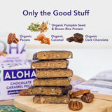 ALOHA Organic Plant Based Protein Bars | Chocolate Caramel Pecan | 12 Count, 1.98oz Bars | Vegan, Low Sugar, Gluten Free, Paleo Friendly, Low Carb, Non-GMO, Stevia Free, Soy Free, No Sugar Alcohol Sweeteners