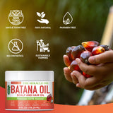 WEALTHSKIN Batana Oil for Hair Growth: 100% Batana Oil from Honduras as Hair Mask, Scalp and Hair Oil. Repairs Damaged Hair & Skin, Reduces Hair Loss 4oz (4oz (118ml))