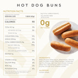 Hero Classic Hot Dog Bun - Delicious Rolls & Net Low Carb Hot Dog Buns | High Fiber, 0g Net Carbs, 0g Sugar & 90 Calories Per Serving | (16 Buns, Pack of 2)