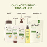 Aveeno Daily Moisturizing Body Scrub, Exfoliating Body Wash for Smoother, Healthier Looking Skin, Soothing Prebiotic Oat Formula, Sulfate-Free, Soap-Free & Dye-Free, 8 oz