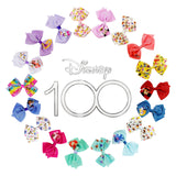 Disney 100th Anniversary Special Hair Accessory for Girls|18pc Disney Hair Bow Clips Featuring Favorite Characters with a String Bag Bow Holder with hanger. For all occasions & ages 3+