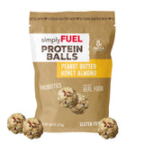 simplyFUEL Whole Food Protein Balls with Probiotics - Peanut Butter Honey Almond Protein Snacks - 8g Protein Snack - Gluten Free Energy Balls (1 Pack of 12 Balls)