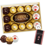 JOLAFUNBS Ferrero Collection Pralines, Chocolate Gift Box, Treat Box Of 15 (172g) & Cards - Birthday, Christmas, Valentines, Fathers Day, Mothers Day, Gifts For Women & Men, Wedding Gifts & More