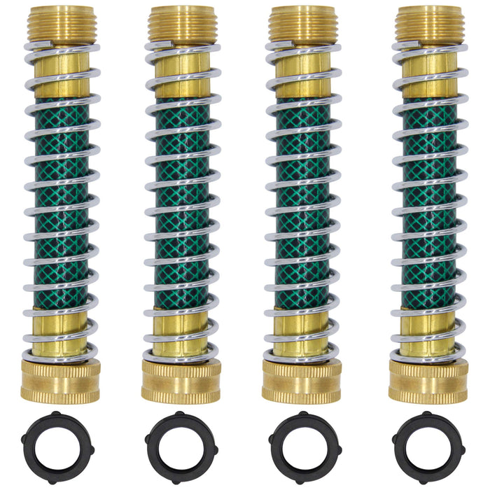 Lifynste Garden Hose Extension Adapter, Hose Kink Protector with Coil Spring, 4 Pack