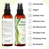 Seven Minerals, NEW Fermented Rice Water for Hair Growth - Blended with Nettle, Aloe Vera & Jasmine - Vegan Non-Greasy Rice Water Spray - Thicker, Longer, Softer Hair for Women & Men (4 fl oz)