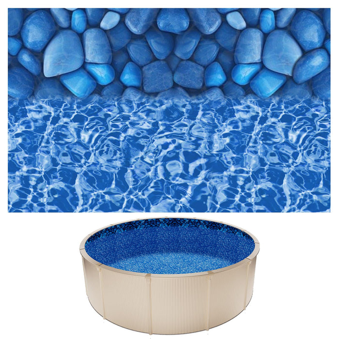 VEVOR 15-ft Round Above Ground Pool Liner, Overlap Pool Liners, Standard Gauge Vinyl, 48-to-54inch Wall Height, Designed for Steel Sided Above-Ground Swimming Pools