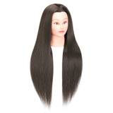 FUTAI 30 Inch Long Dark Brown 20% Real Human Hair Mannequin Head with Stand for Hairdresser Practice Braiding Styling Cosmetology Manikin Manican Doll Training Head