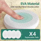 Svarvns Back Lotion Applicator with 4 Replaceable Pads, Lotion Applicator for Back Self Elderly, Women, Sunscreen Applicator for Cream with 17" Curved Handle Easy to Target Back and Feet, White