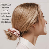 Celestial Silk Mulberry Silk Scrunchies for Hair (Hot Pink, Soft Pink, White)