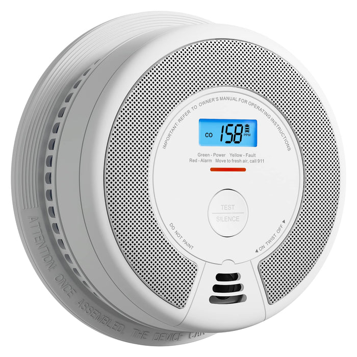 X-Sense 10-Year Battery Combination Smoke Carbon Monoxide Alarm Detector with Large LCD Display (Standalone Model)