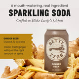 Betty Buzz Ginger Beer, Premium Sparkling Soda by Blake Lively (12 pack Cans) | Natural Flavors & Sweeteners, Only Clean Ingredients