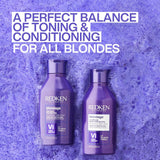 Redken Blondage Color Depositing Purple Conditioner | For Blonde Hair | Neutralizes Brass & Moisturizes Hair | With Pure Violet Pigments | Tones Hair for Cool and Ash Blonde Colors