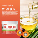 WEALTHSKIN Batana Oil for Hair Growth: 100% Batana Oil from Honduras as Hair Mask, Scalp and Hair Oil. Repairs Damaged Hair & Skin, Reduces Hair Loss 4oz (4oz (118ml))