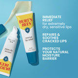 Burt's Bees Lip Balm Stocking Stuffers, Moisturizing Lip Care Christmas Gifts, Rescue Relief - Relieves Extremely Dry Lips with Moisturizing Shea Butter & Echinacea, Natural Origin Treatment (3-Pack)