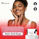 Kojie San Skin Brightening Soap - Original Kojic Acid Soap that Reduces Dark Spots, Hyperpigmentation, & Scars with Coconut & Tea Tree Oil - 135g x 3 Bars