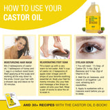 Unrefined Hexane-Free Castor Oil, 128 fl oz - For Hair Growth, Thicker Lashes & Brows, Dry Skin, Joint Pain