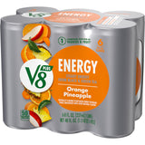 V8 +Energy Orange Pineapple Juice Energy Drink, 8 fl oz Can (24 Pack)