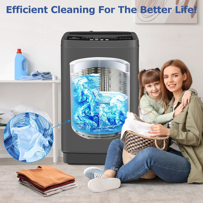 Nictemaw Portable Washing Machine 20Lbs Portable Washer with Drain Pump, 2.8 Cu.ft Compact Washer Machine with 10 Programs 8 Water Levels Compact Laundry Machine for Apartment, Home, Dorms, Rv