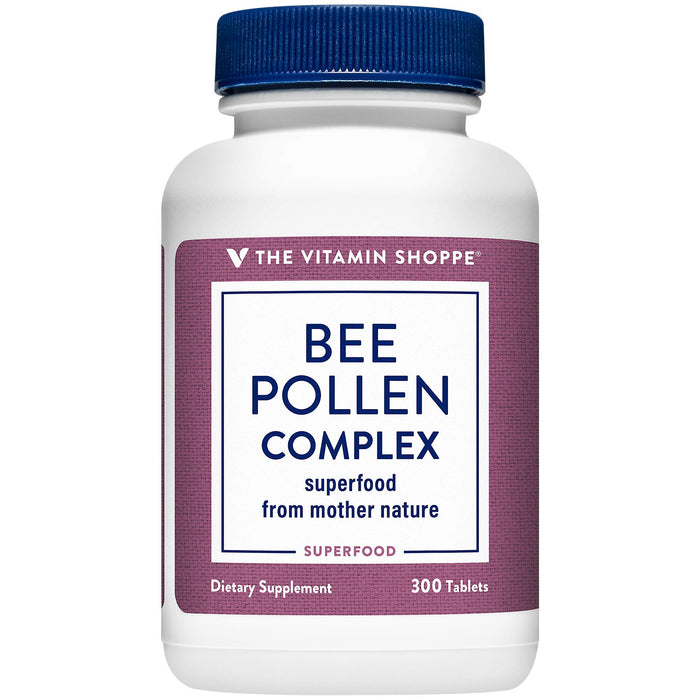 The Vitamin Shoppe Bee Pollen Complex 1,000MG, Superfood with Bee Propolis and Royal Jelly, Seasonal Immune System Support (300 Tablets)