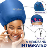 Granteva Hair Dryer Bonnet w/A Headband Integrated That Reduces Heat Around Ears & Neck - Blow Dryer Attachment for Hair Dryer, Speeds Up Drying Time