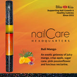 Cuticle Oil Pen for Nails - Nail Strengthener & Growth Treatment Serum for Damaged Nails, Hangnails w/Jojoba cuticle oil—Bali Mango Fragrance - Holographic Glitter Pens 4-Pack