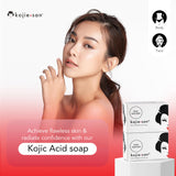 Kojie San Skin Brightening Soap – The Original Kojic Acid Soap that Reduces Dark Spots, Hyper-pigmentation, & other types of skin damage – 100g x 6 Bars