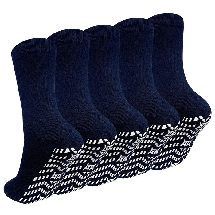 ZAKASA Non Slip Grip Socks - Non Skid Crew Grippy Socks for Men Women Anti Slip Gripper Socks for Elderly Hospital Yoga