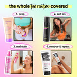 b.tan Best Self Tanner Mousses Bundle with Tanning Mitt Applicator for Fake Tan | 1 hour Express Sunless Tanning Bestie Kit, Vegan & Cruelty Free, Set of 2 Long Lasting Bestie Foams