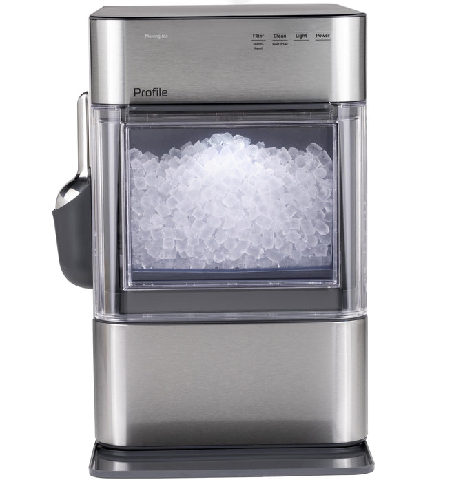 GE Profile Opal 2.0 Ultra Nugget Ice Maker with Scale Inhibiting Filter, Scoop Included, 38 lbs in 24 Hours, Pellet Ice Machine with WiFi & Smart Connected, Stainless Steel