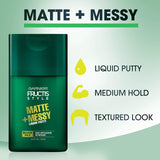 GARNIER Fructis Style Matte & Messy Liquid Hair Putty for Men, 4.2 Ounce (3 Pack)